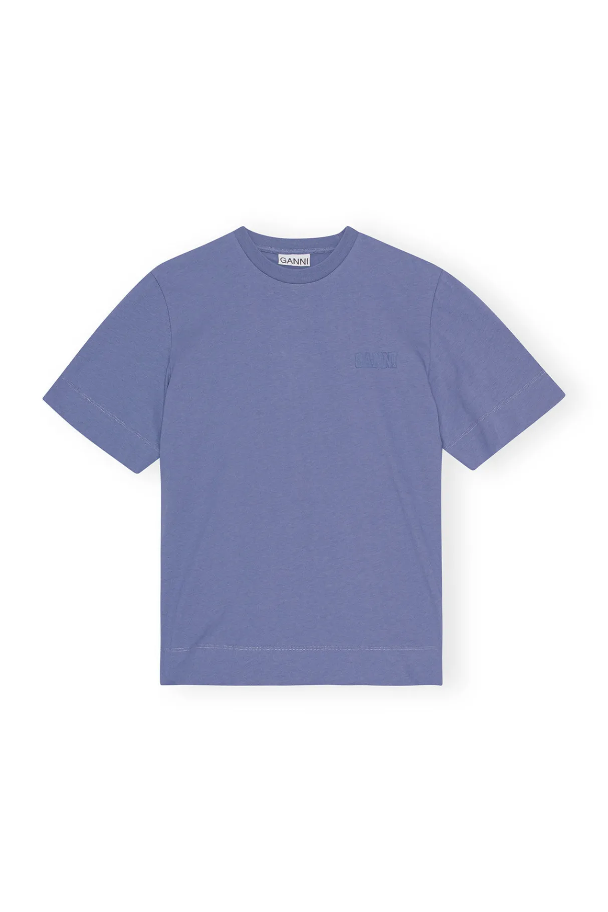 Best Sale GANNI O-Neck T-Shirt Gray Blue