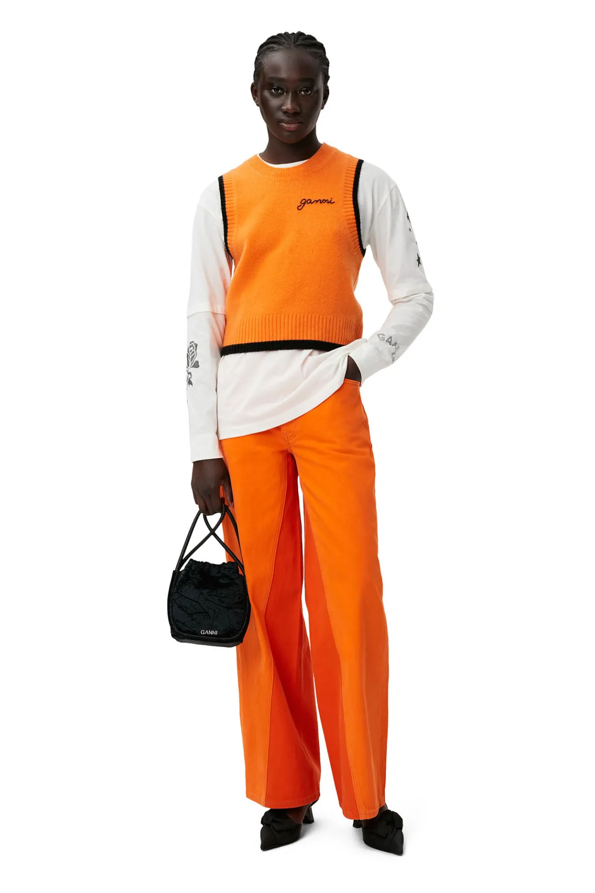 Shop GANNI O-Neck Vest Orangeade
