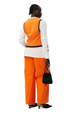 Shop GANNI O-Neck Vest Orangeade