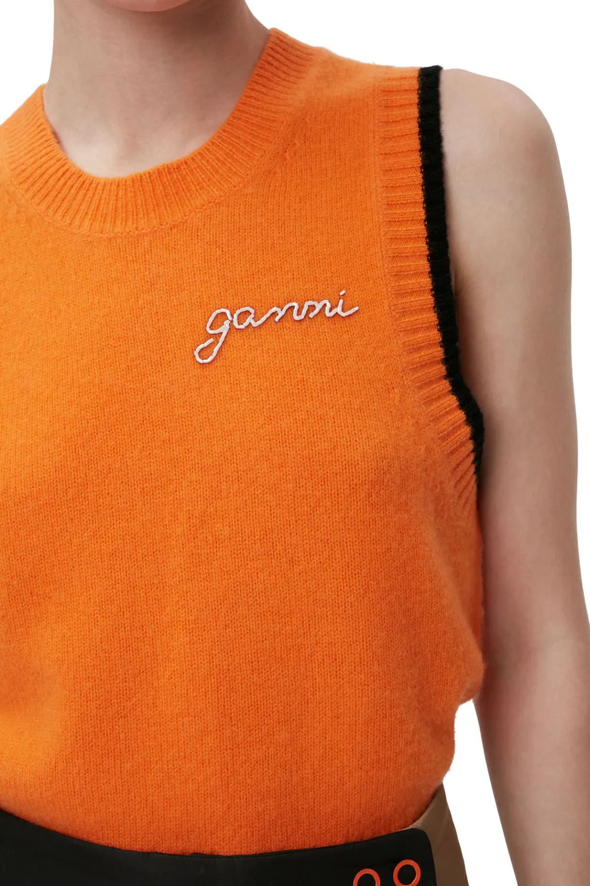 Shop GANNI O-Neck Vest Orangeade