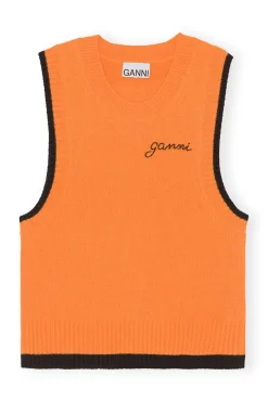 Shop GANNI O-Neck Vest Orangeade