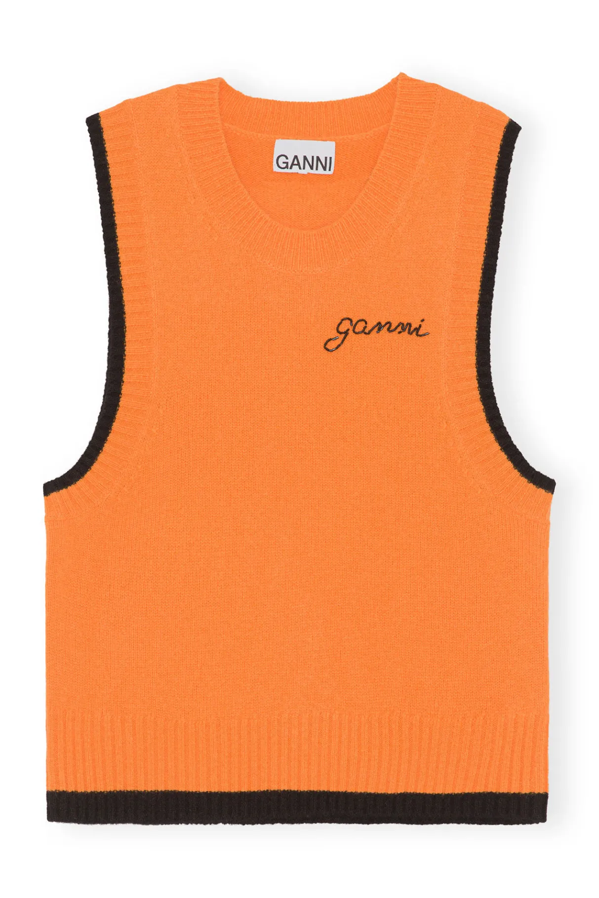 Shop GANNI O-Neck Vest Orangeade