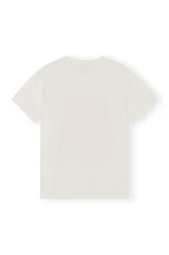New GANNI Orange Relaxed T-Shirt Egret