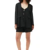 Clearance GANNI Oversized Drapey Melange Blazer Black