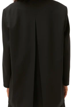 Clearance GANNI Oversized Drapey Melange Blazer Black