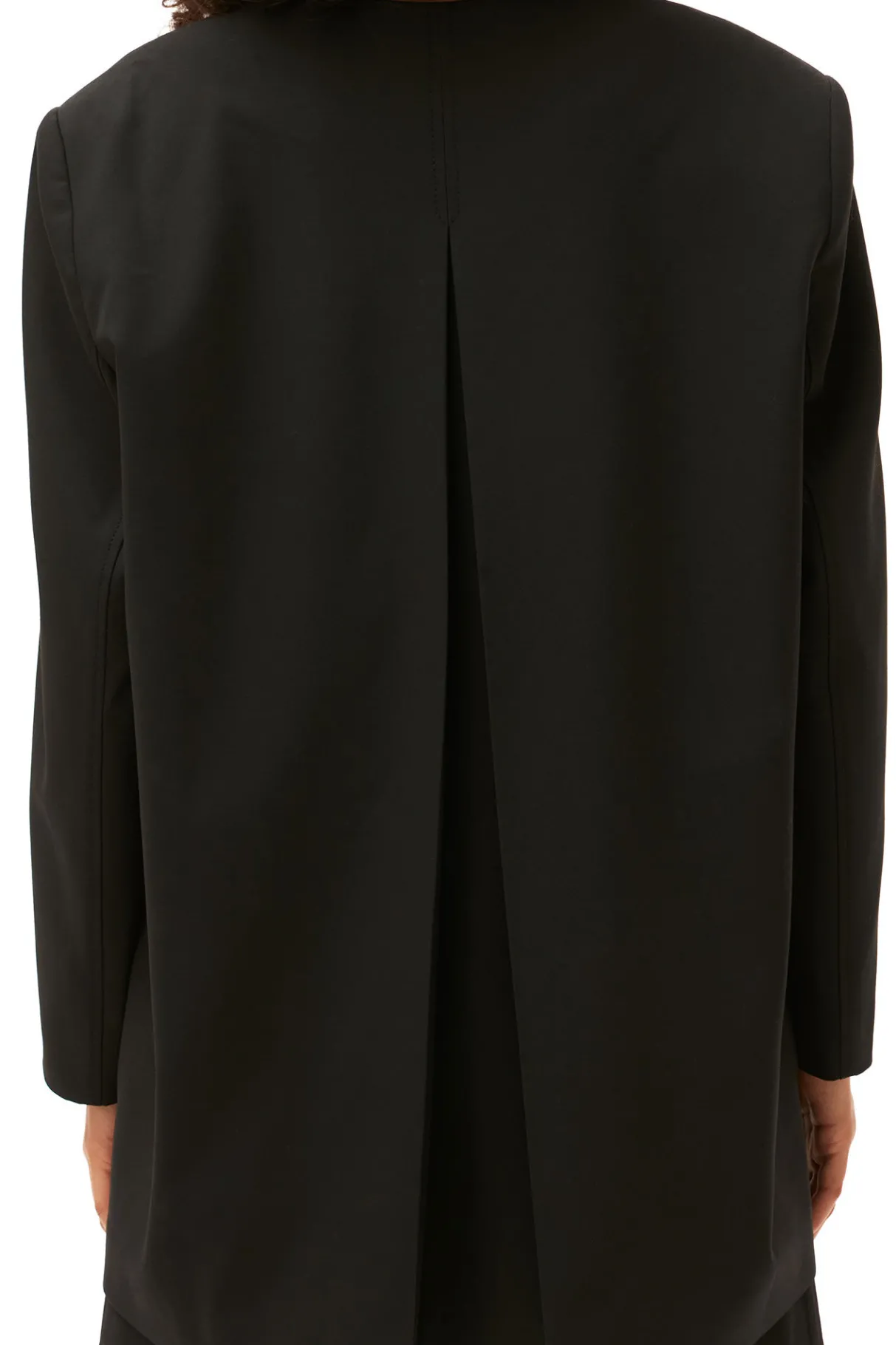 Clearance GANNI Oversized Drapey Melange Blazer Black