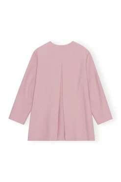 Hot GANNI Oversized Drapey Melange Blazer Pink Tulle