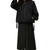 Fashion GANNI Oversized Shiny Puff Vest Black