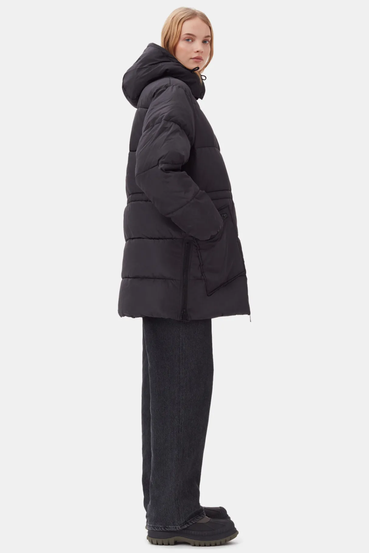 Best Sale GANNI Oversized Tech Puffer Midi Jacket Phantom