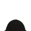 Cheap GANNI Oversized Wool Beanie Black Melange