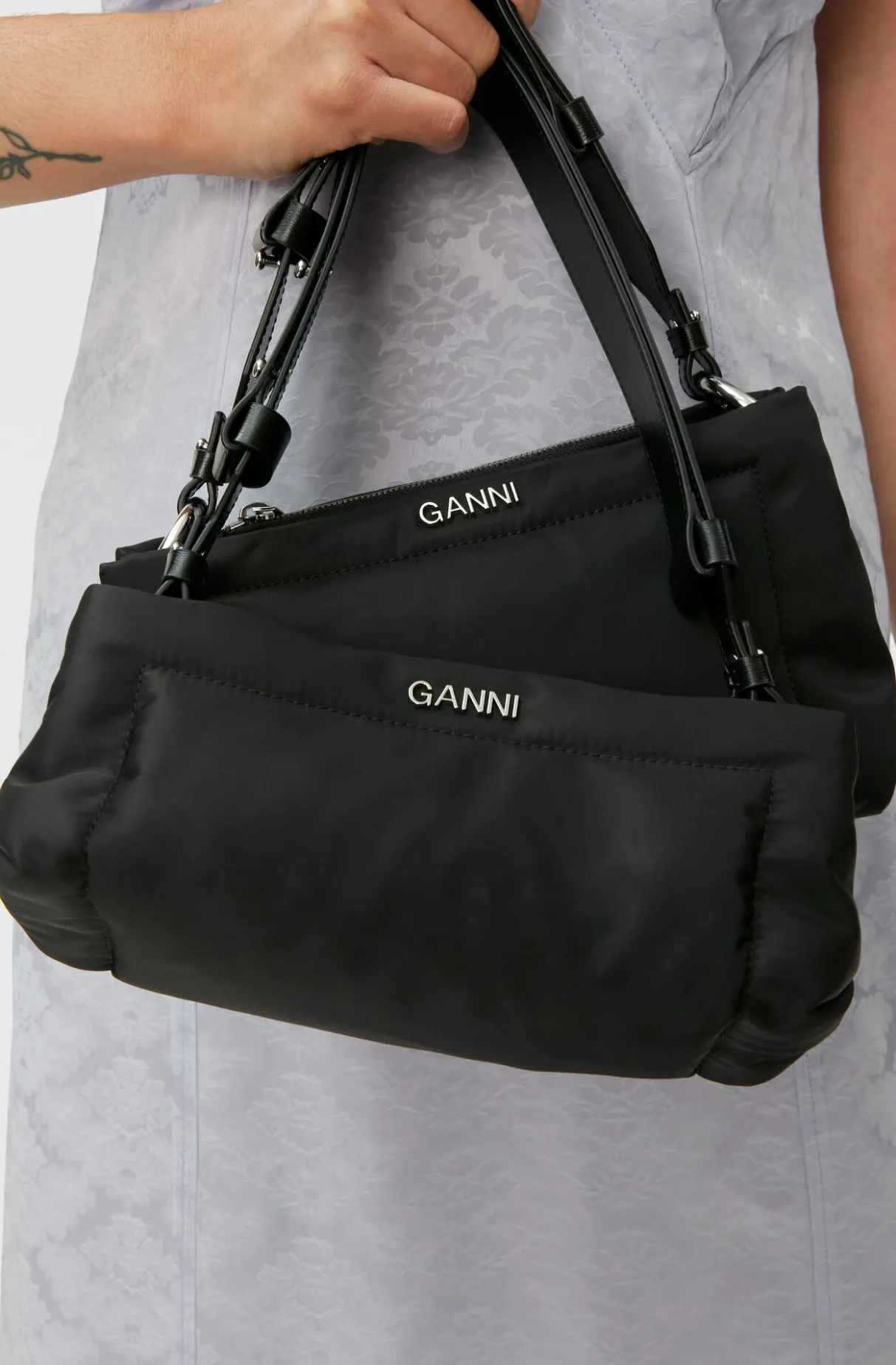Cheap GANNI Pillow Baguette Bag Black