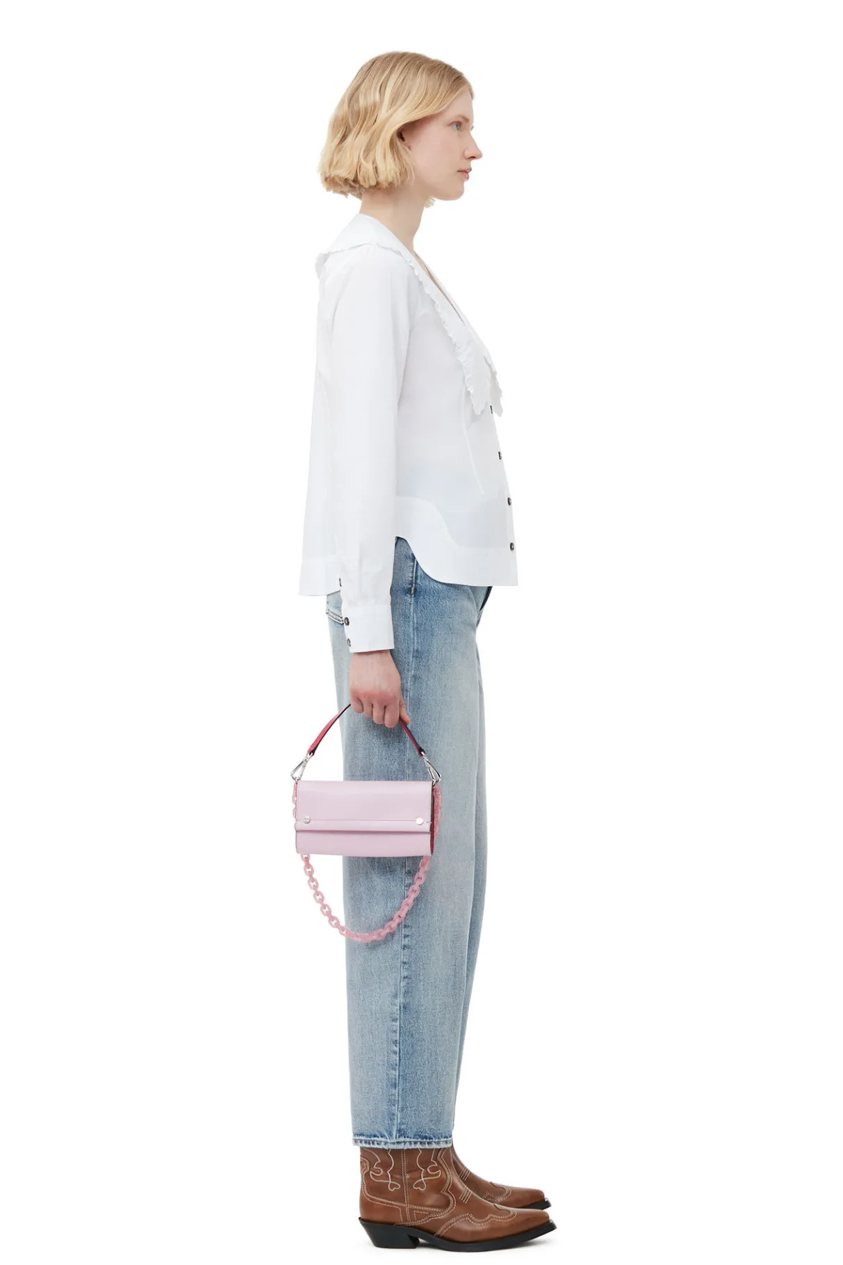 Flash Sale GANNI Pink Banner Envelope Chain Wallet Pink Nectar