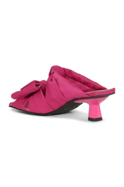 Cheap GANNI Pink Soft Kitten Heel Bow Mules Love Potion