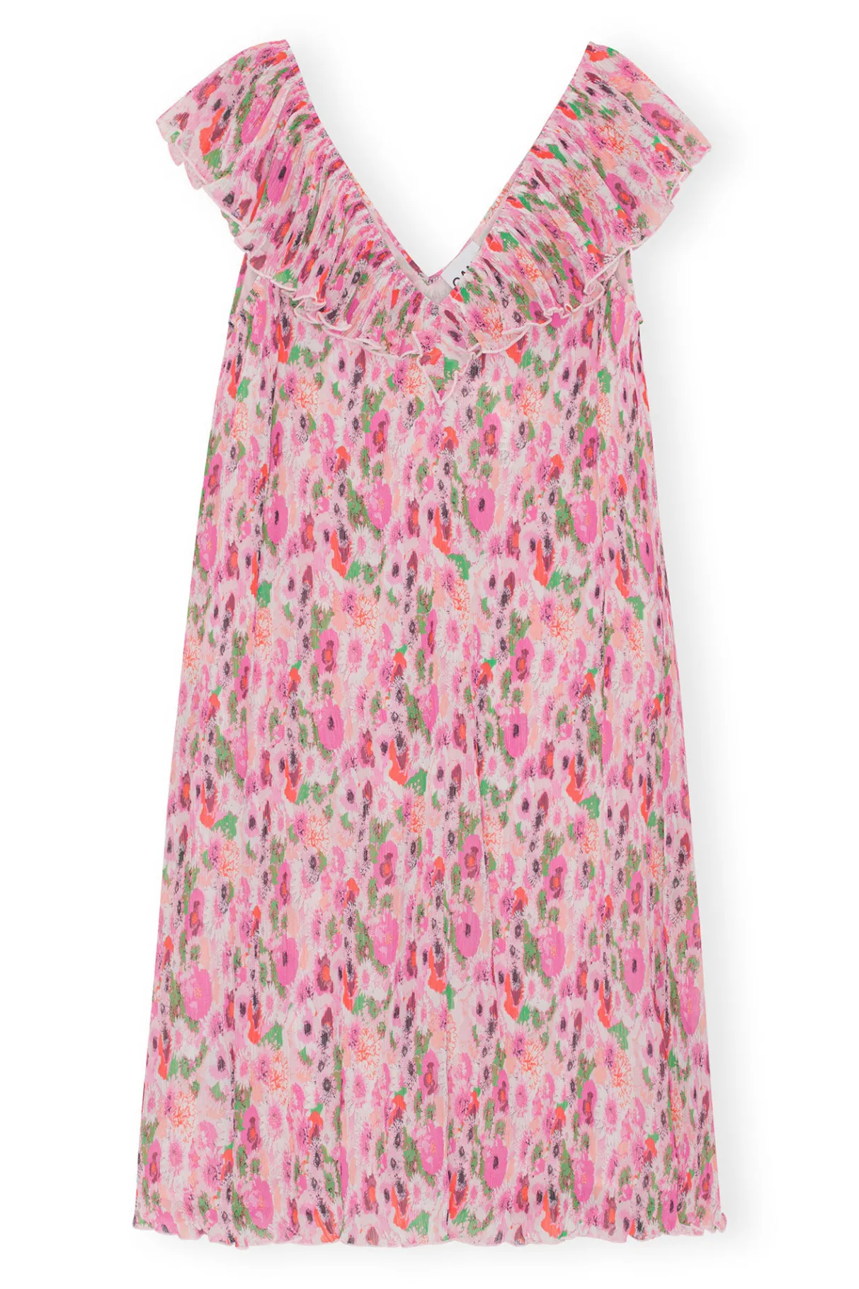 Sale GANNI Pleated Georgette Midi Dress Sugar Plum
