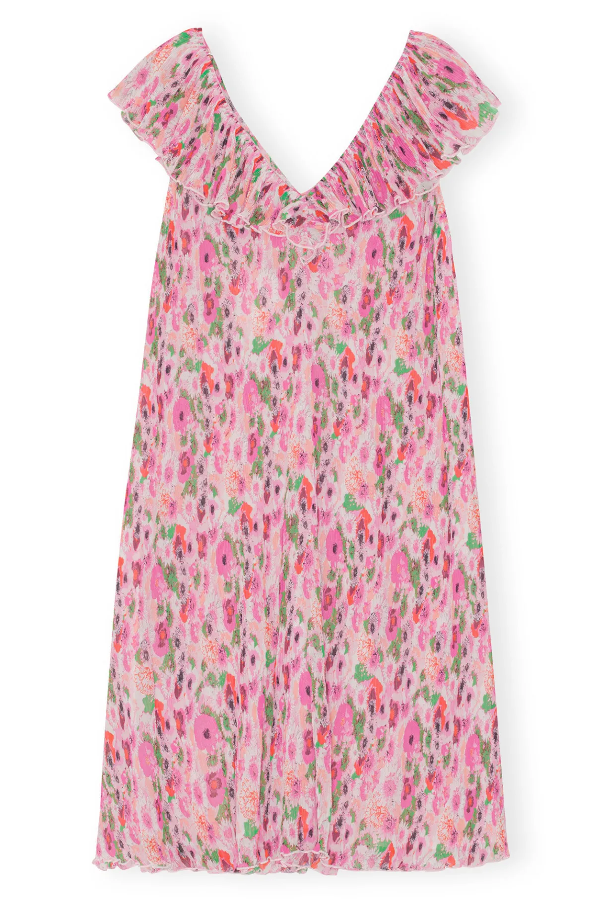 Sale GANNI Pleated Georgette Midi Dress Sugar Plum
