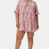 Store GANNI Pleated Georgette Ruffle Mini Dress Sugar Plum