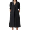 Flash Sale GANNI Poplin Midi Dress Black