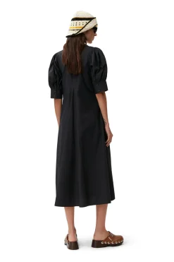 Flash Sale GANNI Poplin Midi Dress Black