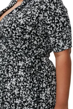 Online GANNI Printed Crepe Wrap Dress Black