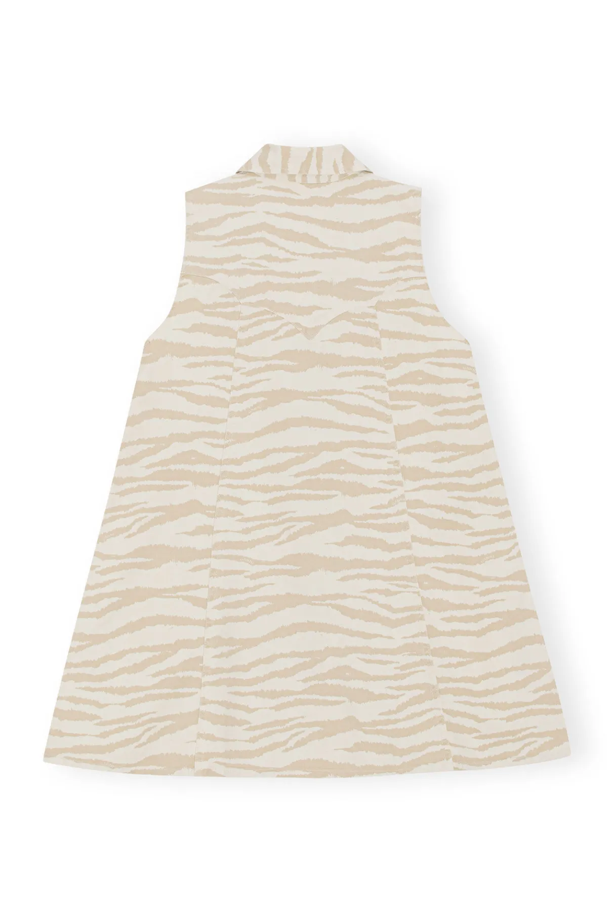 Cheap GANNI Printed Denim Mini Dress Pale Khaki