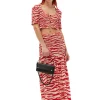 Clearance GANNI Printed Georgette Maxi Smock Skirt Castle Wall