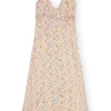 Flash Sale GANNI Printed Georgette Strap Wrap Dress Egret