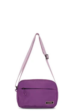 Best Sale GANNI Purple Tech Festival Bag Purple Wine