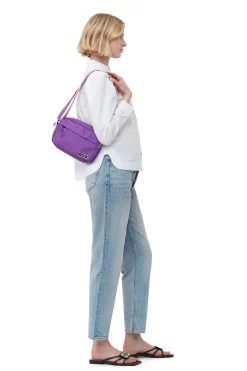 Best Sale GANNI Purple Tech Festival Bag Purple Wine