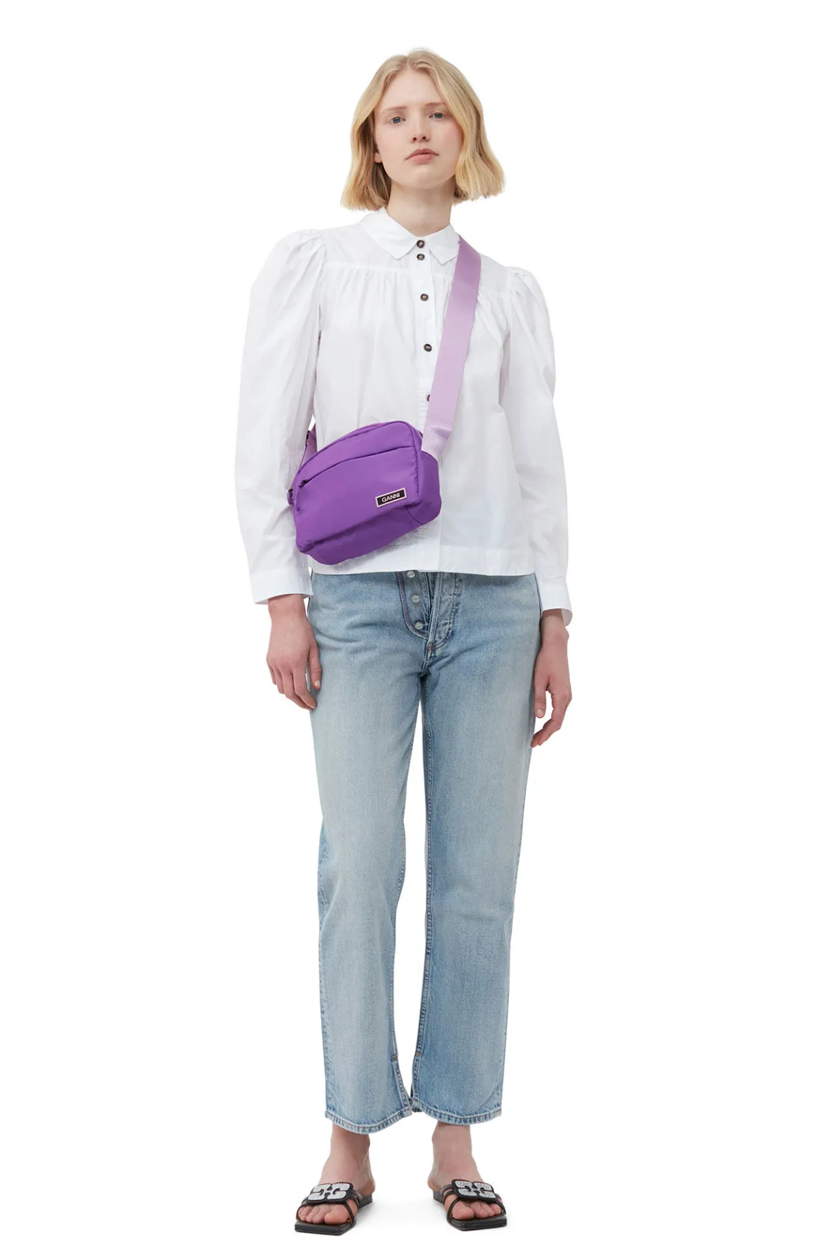 Best Sale GANNI Purple Tech Festival Bag Purple Wine