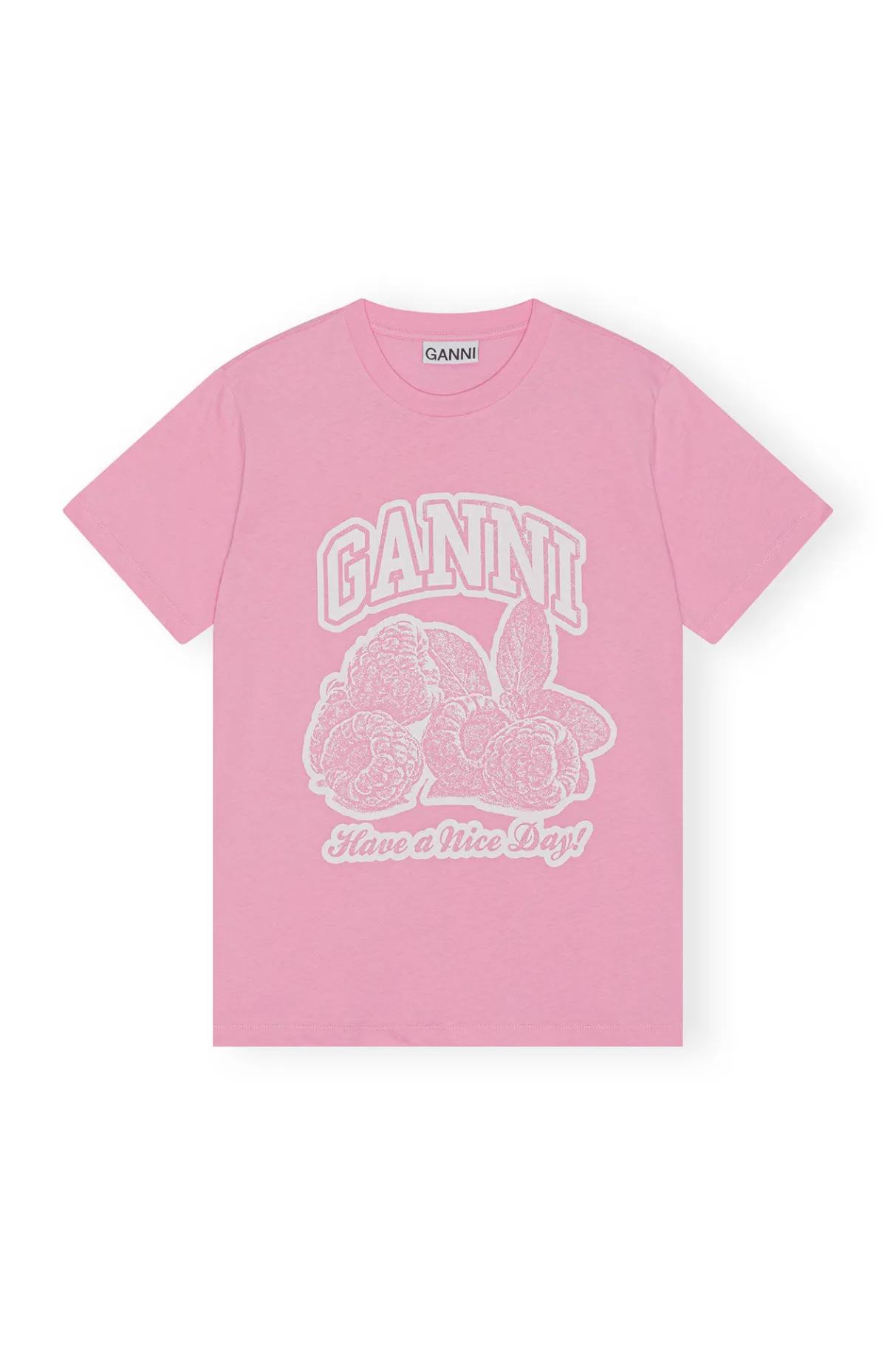 Discount GANNI Raspberry Relaxed T-Shirt Rosebloom
