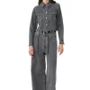 Clearance GANNI Re-Cut Denim Jacket Washed Black/Black