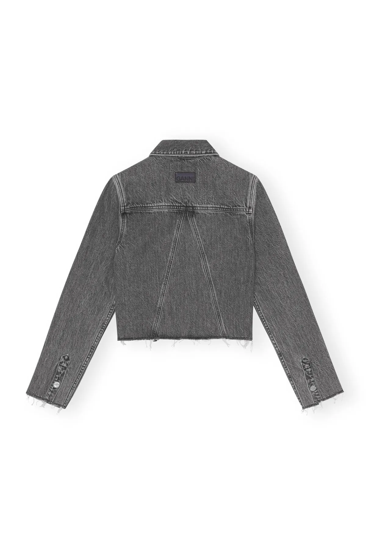 Clearance GANNI Re-Cut Denim Jacket Washed Black/Black