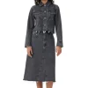 Online GANNI Re-Cut Denim Midi Skirt Washed Black/Black