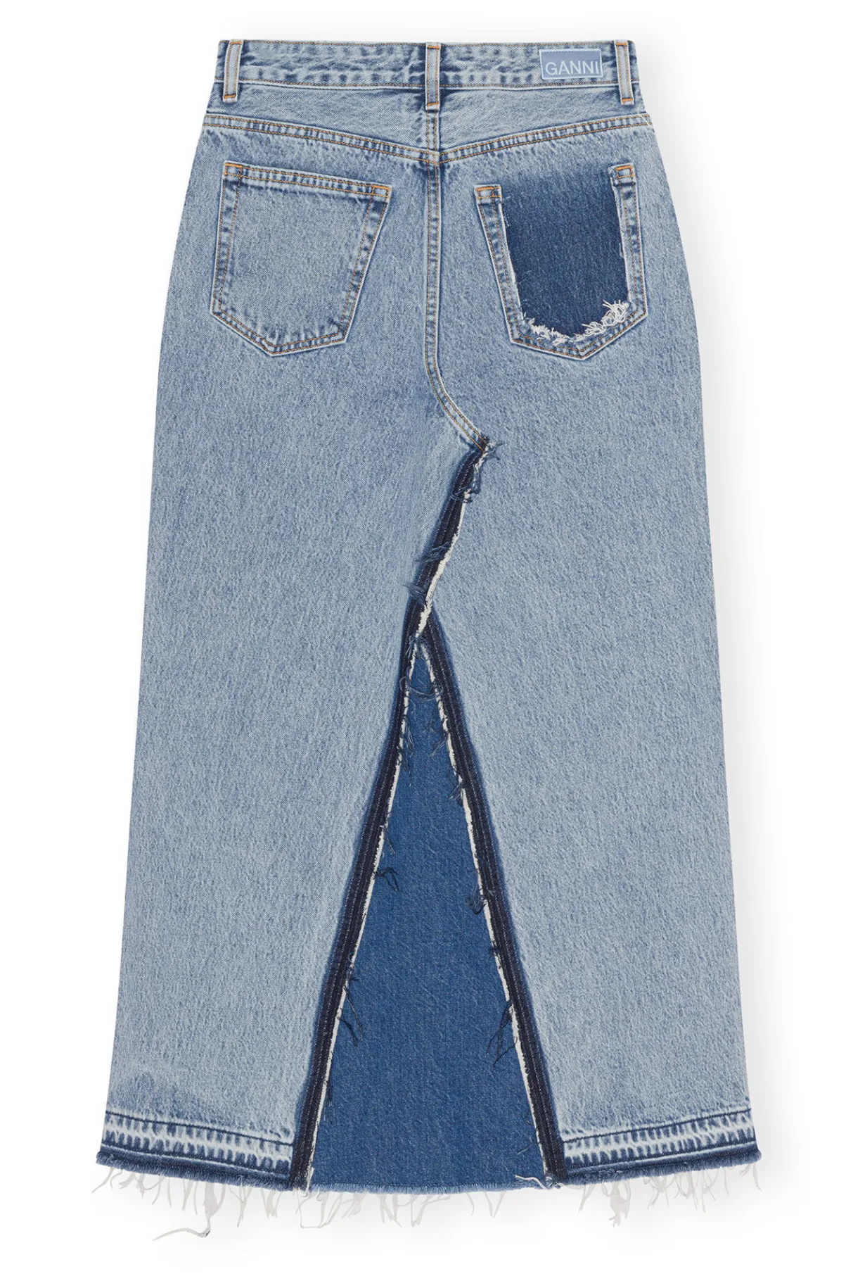Outlet GANNI Re-Cut Maxi Skirt Denim