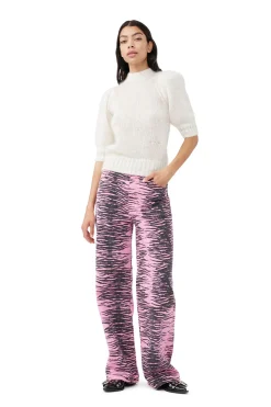 Shop GANNI Re-Cut Overdyed Magny Jeans Cyclamen