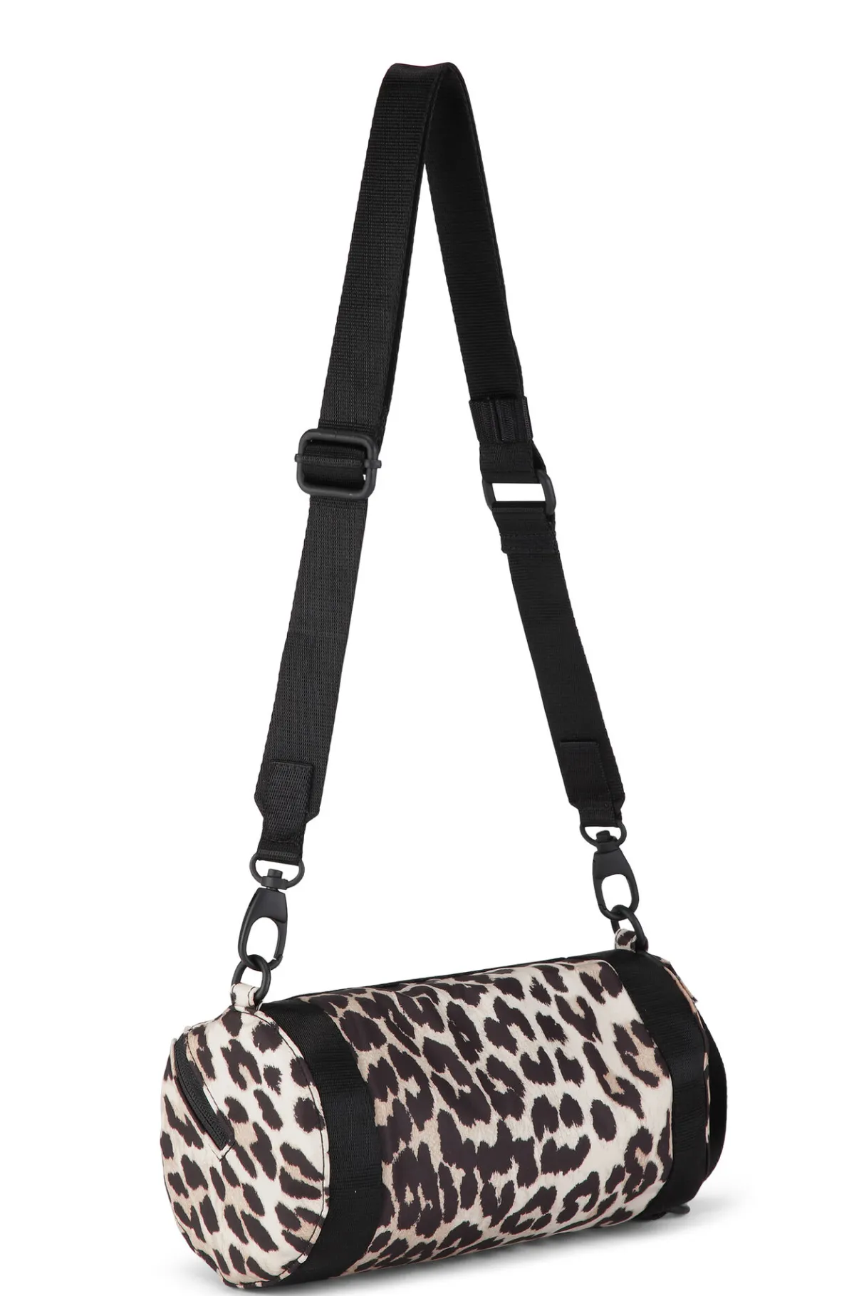 Shop GANNI Recycled Barrel Crossbody Mini Bag Leopard