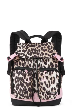 Best GANNI Recycled Mini Backpack Leopard