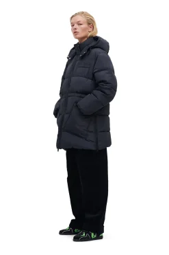 Clearance GANNI Recycled Polyester Oversized Puffer Midi Jacket Phantom