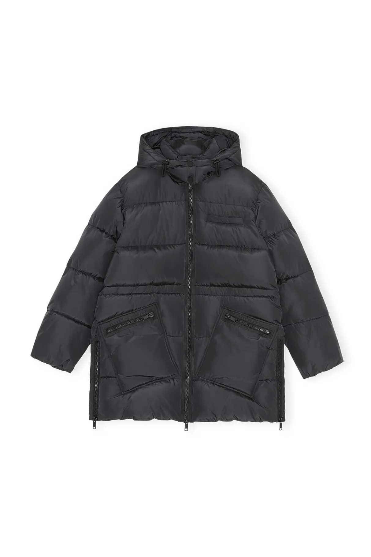 Clearance GANNI Recycled Polyester Oversized Puffer Midi Jacket Phantom