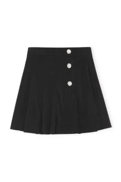 Online GANNI Recycled Suit Mini Skirt Black