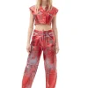 Sale GANNI Red Foil Stary Jeans Red Alert