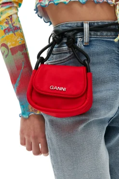 Flash Sale GANNI Red Knot Mini Flap Over Bag Fiery Red