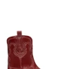 Best GANNI Red Low Shaft Embroidered Western Boots Barbados Cherry