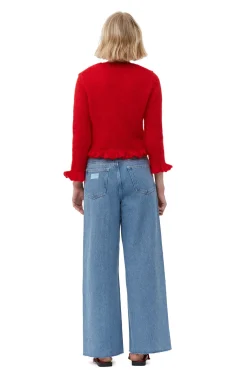 Online GANNI Red Mohair Cardigan Racing Red