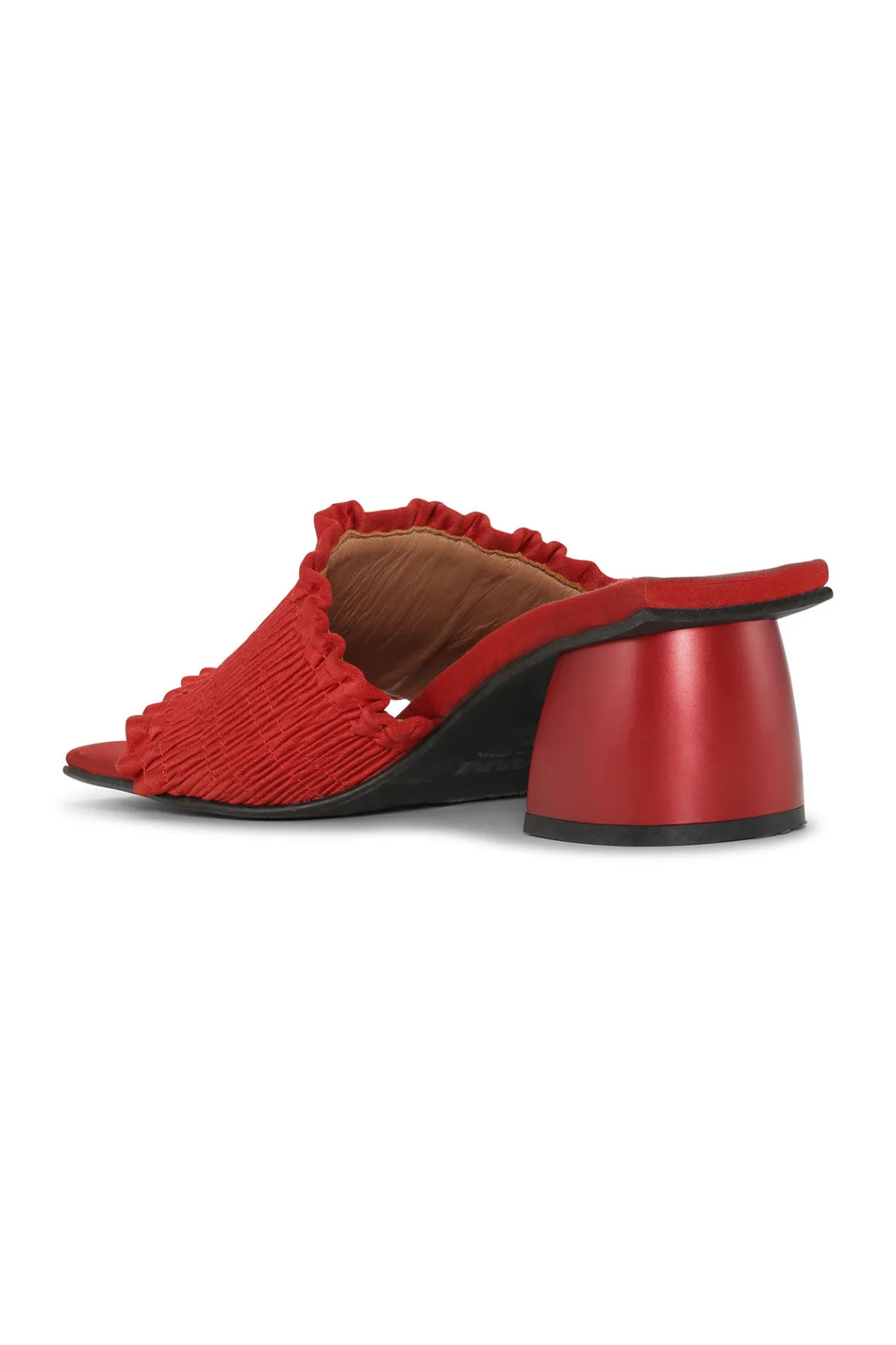 Clearance GANNI Red Smock Kitten Heel Mules Racing Red