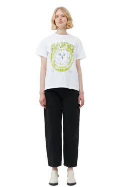 Clearance GANNI Relaxed Bunny T-Shirt Bright White