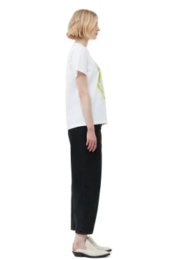 Clearance GANNI Relaxed Bunny T-Shirt Bright White