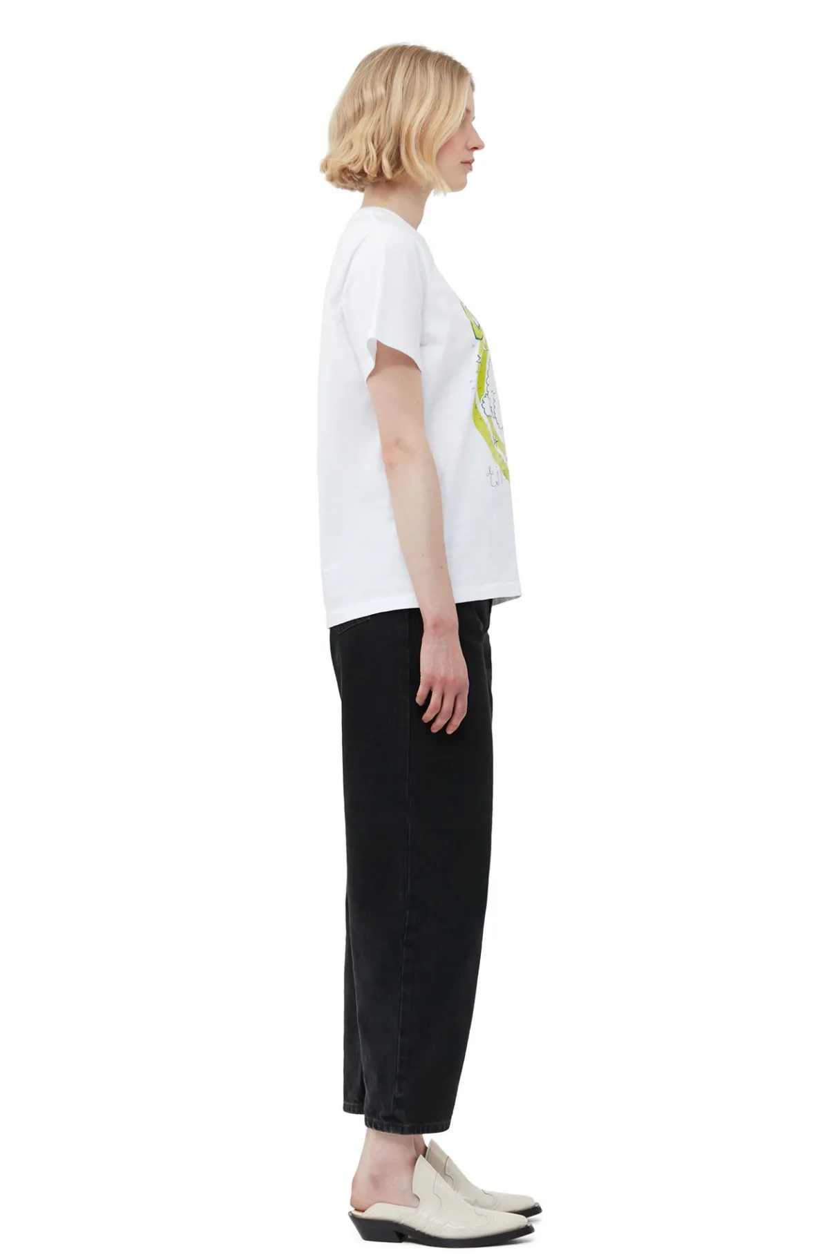 Clearance GANNI Relaxed Bunny T-Shirt Bright White