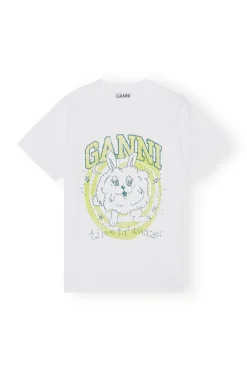 Clearance GANNI Relaxed Bunny T-Shirt Bright White