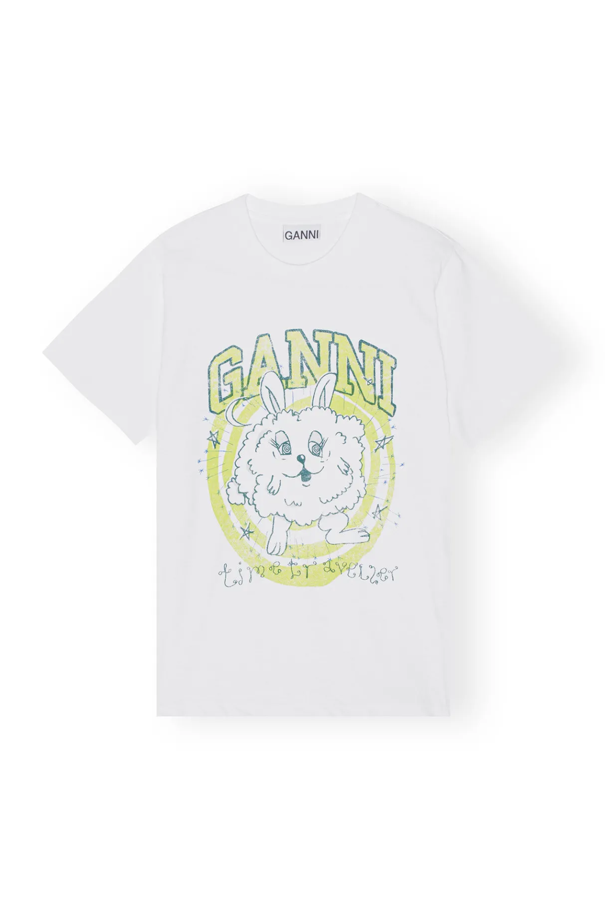 Clearance GANNI Relaxed Bunny T-Shirt Bright White
